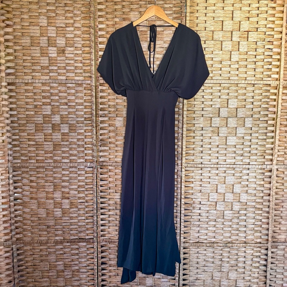 NWT White House Black Market Black Open Back Jumpsuit Size 0
